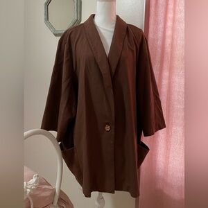 Brown Textured Kimono